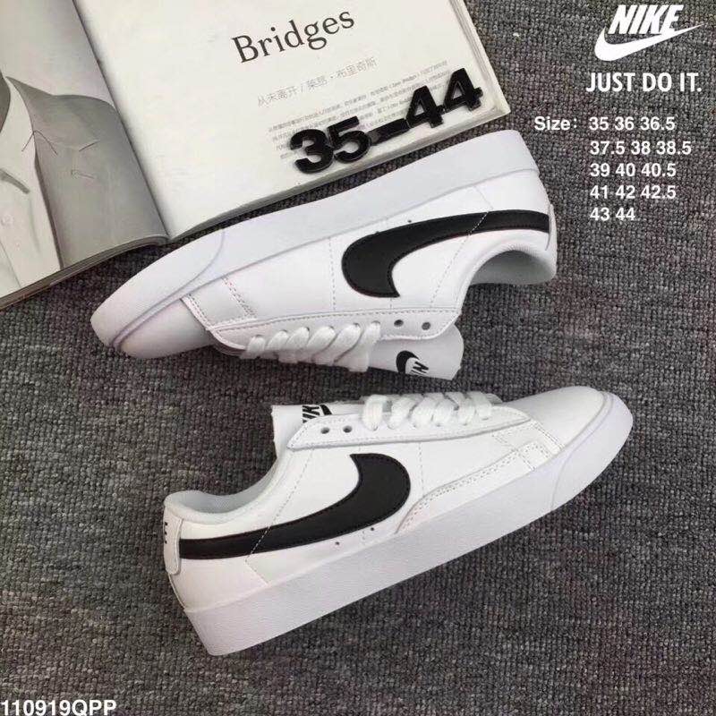 New Women Nike Blazer Low Black White Shoes - Click Image to Close